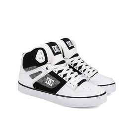 DC Men's Pure High Top WC Skate Shoe, Black/White/Carbon, 15