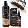 Rice Water Hair Growth & Repair System - Rosemary Leave-In Spray with Castor Oil, Ginger & Black Rice Shampoo for Thicker, Longer Hair