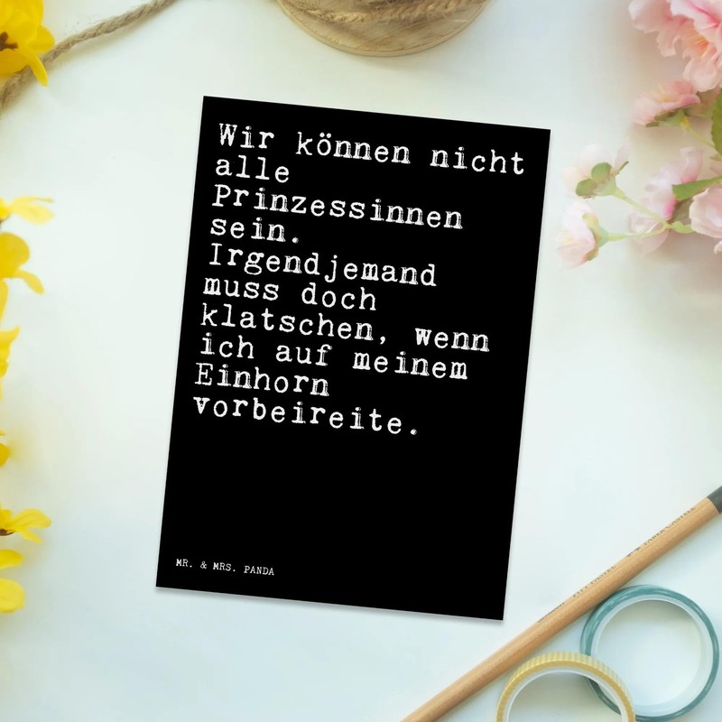 Mr. & Mrs. Panda Postcard "Wir können nicht alle... "