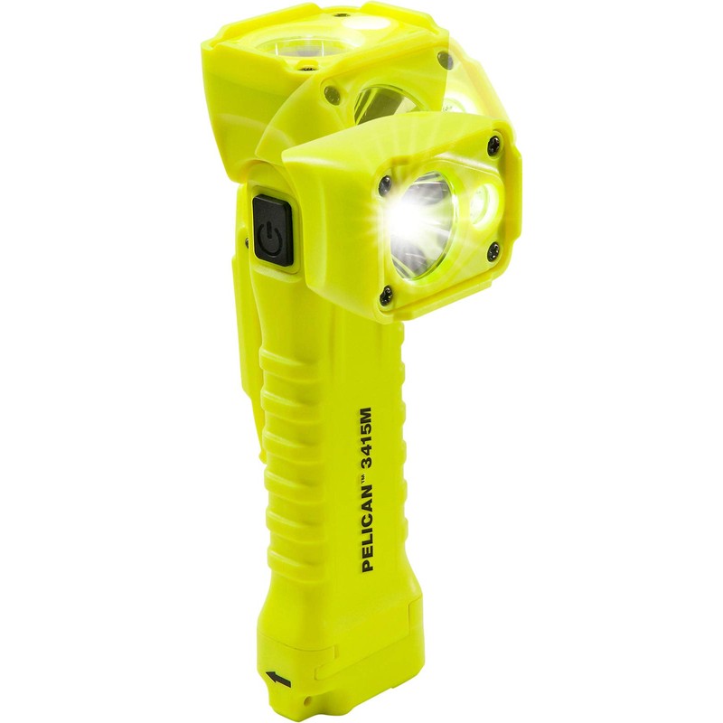 Pelican 3415 Right Angle LED Flashlight with Magnetic Clip (Yellow)