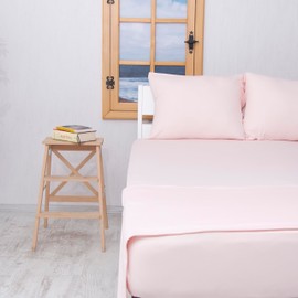 Venice Home 100% Cotton Bed Sheet Set with Deep Pocket - T-Shirt Fabric Jersey Knit - Extra Soft - Easy Fit - 4 Piece Set with Pillowcases - All Season - Comfy – 4 pcs (Pink, King)