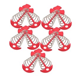 GRIRIW 10pcs Fish Bone Deck Pegs Durable Tent Anchors with Spring Buckle Windproof Rope Securing for Camping Hiking and Outdoor Activities Wooden Surfaces