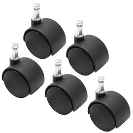 suiwotin 5pcs 1.5 Inch Swivel Caster Wheels, M8 Circlip Stem Caster Wheels, Heavy Duty Casters, Black Nylon Wheels Replacement for Furniture, Table, Cabinet, Shelf
