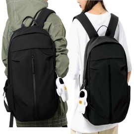 Unisex backpack 17-inch laptop storage multi-storage waterproof lightweight black Black/FREE