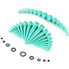 BodyJ4You 36PC Gauges Kit Ear Stretching 14G-00G Turquoise Acrylic Taper