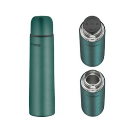 THERMOcafé by THERMOS TC Beverage Bottle Moss Green Mat 0.70 L, Thermos Flask with Stainless Steel Cup, 12 Hours Hot & 24 Hours Cold, Leak-Proof, for School, On the Go and Office