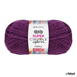 Yatsal Super Chunky 3-Ply Knitting Wool Yarn 100 g, Purple