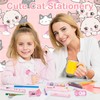 TIESOME Cute Cat Paw Stationery Set, 7 Pcs Kawaii Cartoon