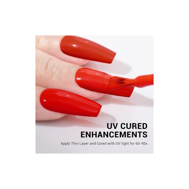 MelodySusie Esmalte De Uñas En Gel Rojo Brillante Y Espeso,