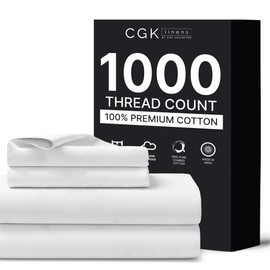 1000 Thread Count Sheet Set – 100% Cotton Bed Sheets – Softer Than Egyptian Cotton - 4-Piece Full Set - Soft Sateen Weave - Hotel Quality Luxury Bedding – Fitted - Up To 16" Deep Pocket (White)