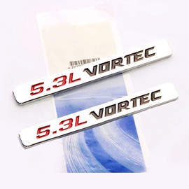 Yoaoo 2Pack OEM 5.3L Vortec Hood Emblems Engine Badge Compatible with Silverado Z71 Sierra Chrome