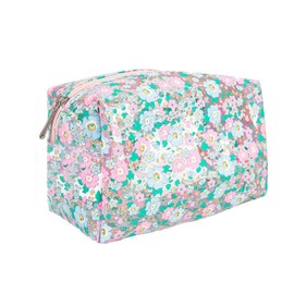 The Vintage Cosmetic Company Make-up Bag, Fresh and Light Cosmetic Bag for Make up Storage, Perwinkle Floral Design