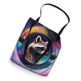 Rave Festival Essential Psychedelic Raccoon EDM Dancing Tote Bag