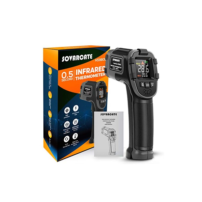 Infrared Thermometer SOVARCATE Digital Precise Contactless -32 °C to 600