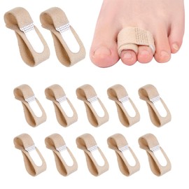 CKDSA 12 Pack Hammer Toe Corrector Straightener Fabric Broken Toe Wraps Splint Bandages Hammer Splints Straighteners Reusable Protectors Taped Wraps for Correcting Hammer Overlapping Toes Crooked Toes