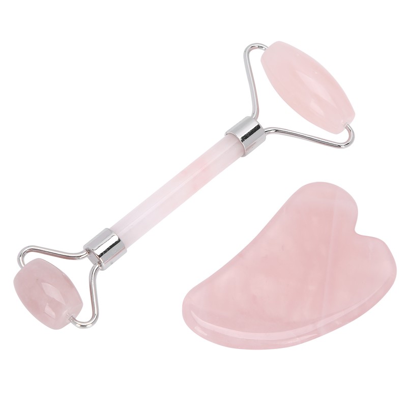 Rose Quartz Face Roller Massager Facial Lifting Tightening Roller Gua