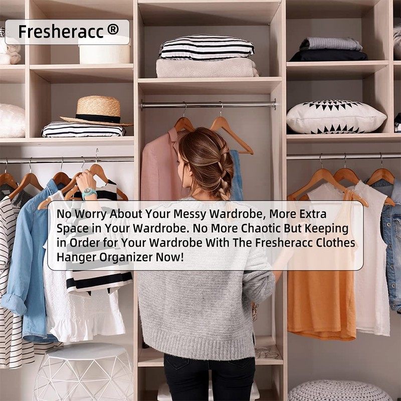 Clothes Hanger Organizer Holder for Space Saving, Fresheracc Hanger Triangle