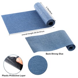 KINBOM 5 Rolls 20.5x3.15inch Iron on Patches, Denim Iron on Patches 5 Shades Denim Patches Kit for Inside Jeans Clothing Repair