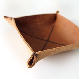 Kakura LI042ABR Leather Tray Square S Antique Brown