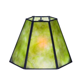 B&P Lamp Supply New Craftsman Green Mica Hexagonal Shade, 4.25" Ht.
