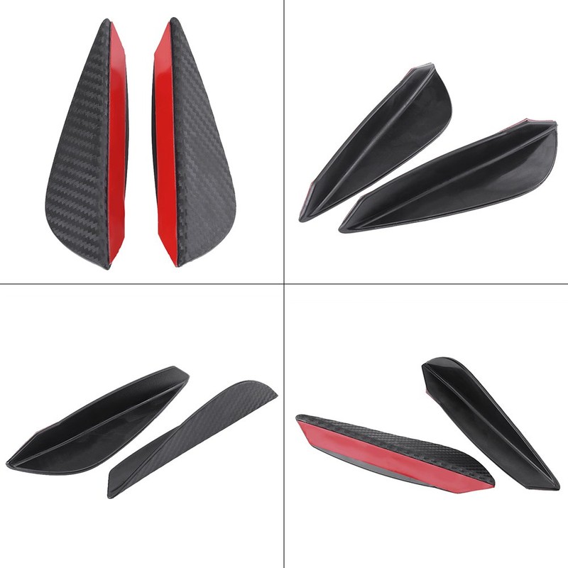 4pcs Car Front Bumper Fins Lip Spoiler Canards Trim Kit,