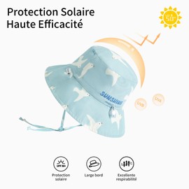 coolable Children's Sun Hat - Adjustable and Foldable Summer Sun Hat with Wide Brim, UPF 50+ UV Protection for Babies and Toddlers, Seagull