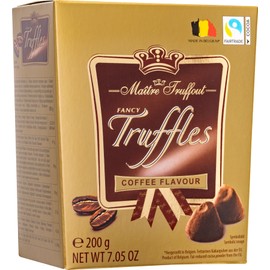 Maitre Truffout, Coffee Flavored Fancy Cocoa Dusted Truffles, 7.05oz/200g, Belgian Chocolate
