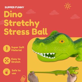 Gifton - Stretchy Dino Sensory Toy Stress Relief Ball - Novelty PO2024 Design - Gift for Boys Girls Men Women Teen Kids - Funny Fidget Birthday Present Christmas Stocking Filler (1 Pack)
