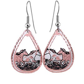 Add a touch of western elegance to your horse jewelry collection with our artisan copper hors earrings for women. Western copper teardrop earrings embody the spirit of Western fashion