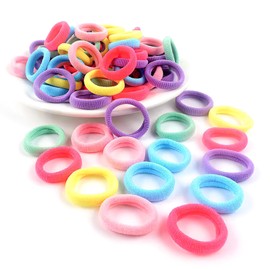 100 Stück Haargummis Mädchen, Bunt Elastisch Haargummis, Kleine Haargummis Bunt, Mini Nahtlose Haarbänder, Pferdeschwanz-Halter, weiche für Kleine Mädchen Kinder