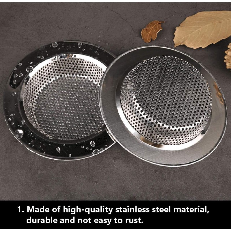 Tomario 2 Pack Stainless Steel Kitchen Sink Strainer, Standard Sink