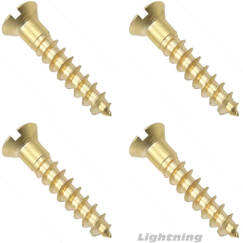Slotted Flat Head Wood Screw Solid Commercial Brass #1X3/8 Qty