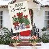 Christmas House Flag 28x40 Inch Large Winter Pine Trees Farmhouse