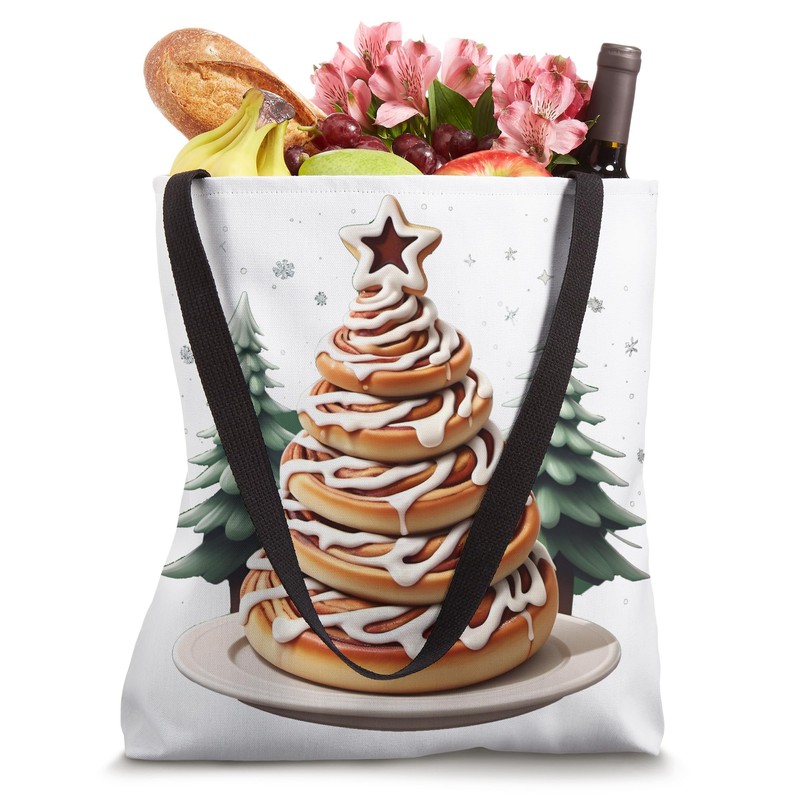 Cinnamon Roll Christmas Tree Tote Bag
