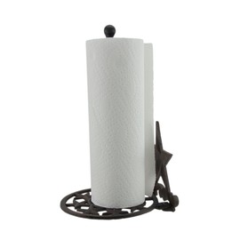 Rustic Brown Cast Iron Western Star Paper Towel Holder