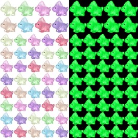 48 Pcs Mini Resin Dinosaur Figures Luminous Small Dinosaur Toys Glow in The Dark Tiny Dinosaur for Mini Garden Micro Landscape Aquarium Home Decoration Dinosaur Party Favors