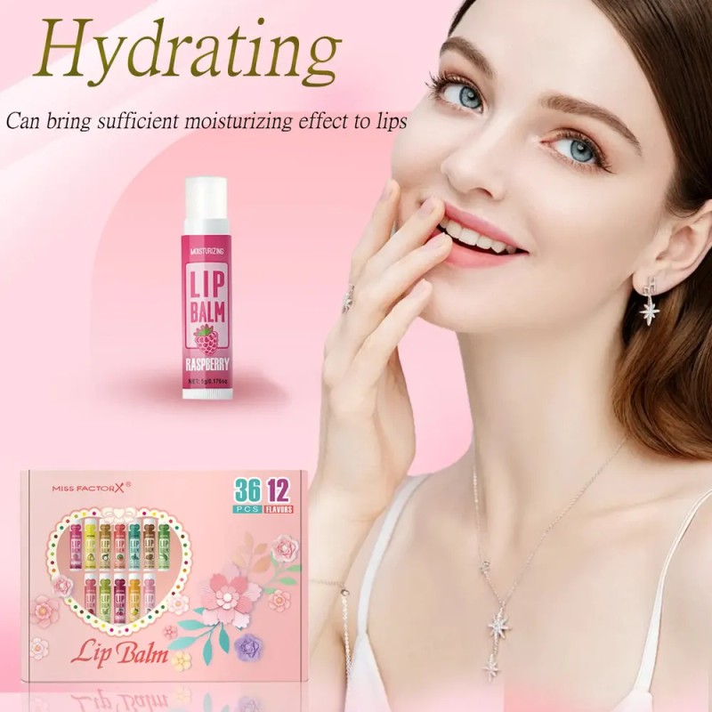 Set De Bálsamo Labial De 12 Sabores, 36 Unidades, Hidratante
