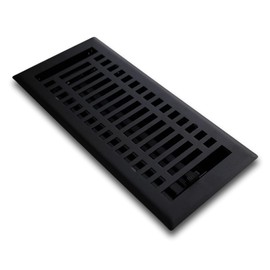Madelyn Carter Modern Style Vent Cover, Solid Cast Steel Interior, Controls Air Flow, 4 x 12 inches (Overall Face: 5.25 x 13.5 inches), Black