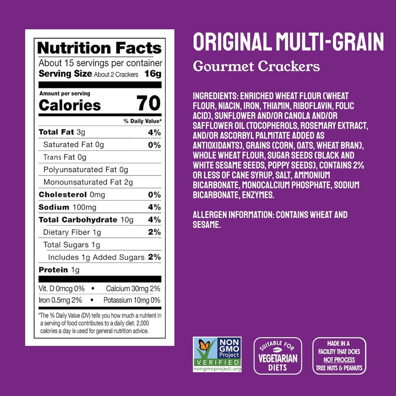 Milton's Gourmet Crackers Variety Bundle (Original Multi-Grain, Everything, Crispy Sea