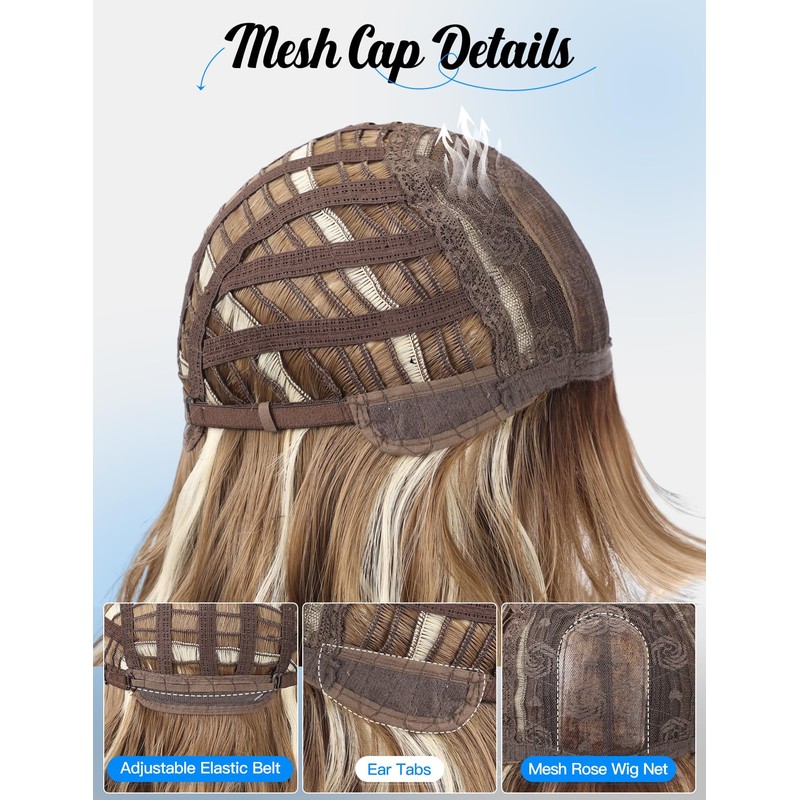 HAIRCUBE Long Wavy Synthetic Wig with Fringe Light Blonde with