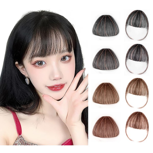 HIYE Bangs Wig, Supernatural, with Raised Wig, 100% Human Hair,