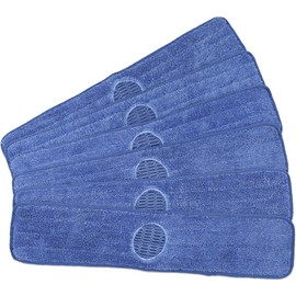CleanAide Twist Yarn Mop Pad with Spot Cleaning Scrubber, 18 Inches, 6 Pack
