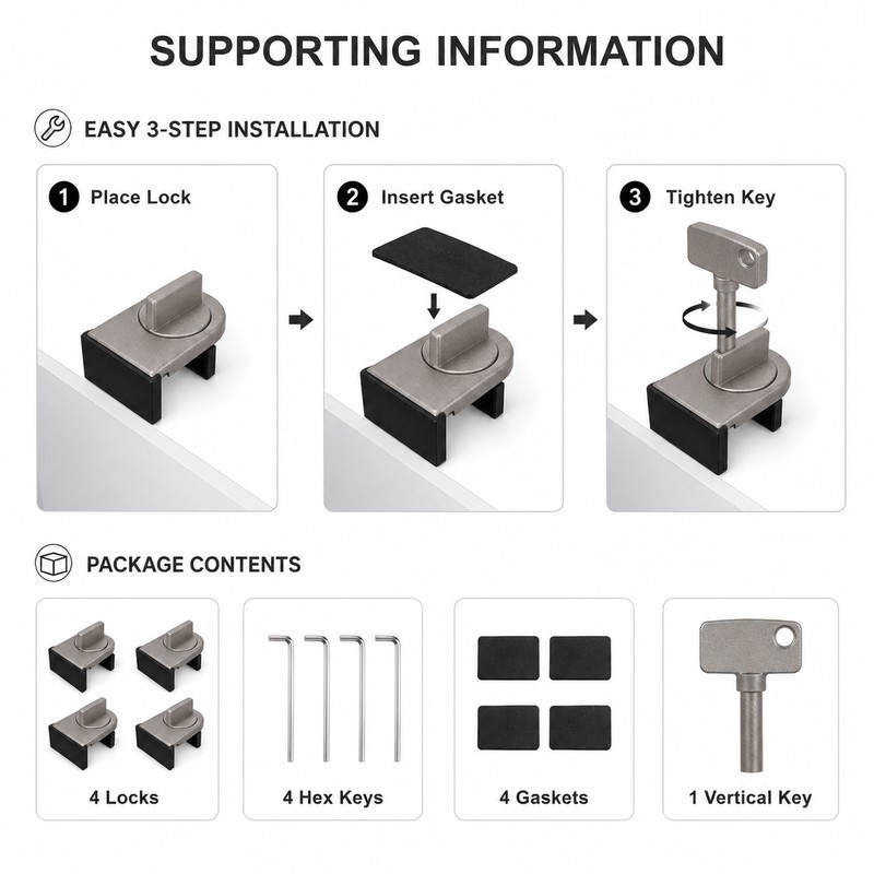 Sliding Window Safety Lock for Childproofing – No-Drill Adjustable Stopper