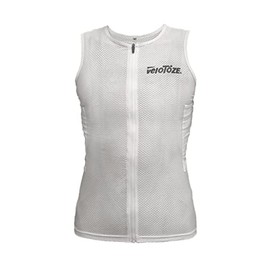 veloToze - Men's Cooling Cycling Vest, 4 reusable cooling packs included, keep cool while riding indoors or in hot outdoor weather - WHITE