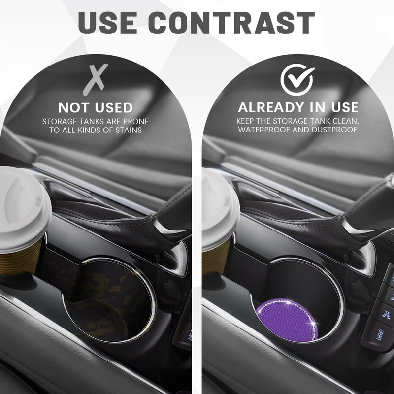 Kutyun 4PCS Bling Car Cup Coaster, Universal Non-Slip Cup Holders