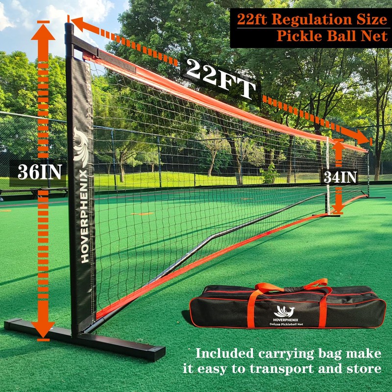 Hoverphenix Portable Pickleball Net Set, 22FT Regulation Size Pickle Ball