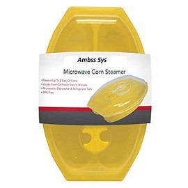 Sweet Corn Microwave Cooker/Corn Steamer with Vented Lid - Yellow - BPA Free -Easy & Fast Way To Steam Corn In The Microwave - 2 Pieces At A Time.