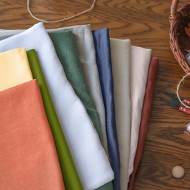 Simple&Opulence 100% Nature Pure Linen Fabric 78 Inch by The Yard, Plain Solid Color Linen Fabric for Sewing, Embroidery, Clothing, Needlework, Bag, Tablecloths, Garments Craft Accessories(Dusty Blue)