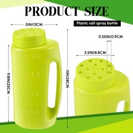 Tioncy Salt Spreader for Snow Grass Seed Spreader Ice Salt Spreader for Melt Grass Seed Spreader Multiple Adjustable Opening Sizes up to 67 oz Spreader Includes 1 Scoop and 1 Pair Gloves(Green)