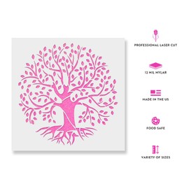 Tree of Life Stencil - Reusable Stencils for Painting - Create DIY Tree of Life Crafts and Decor